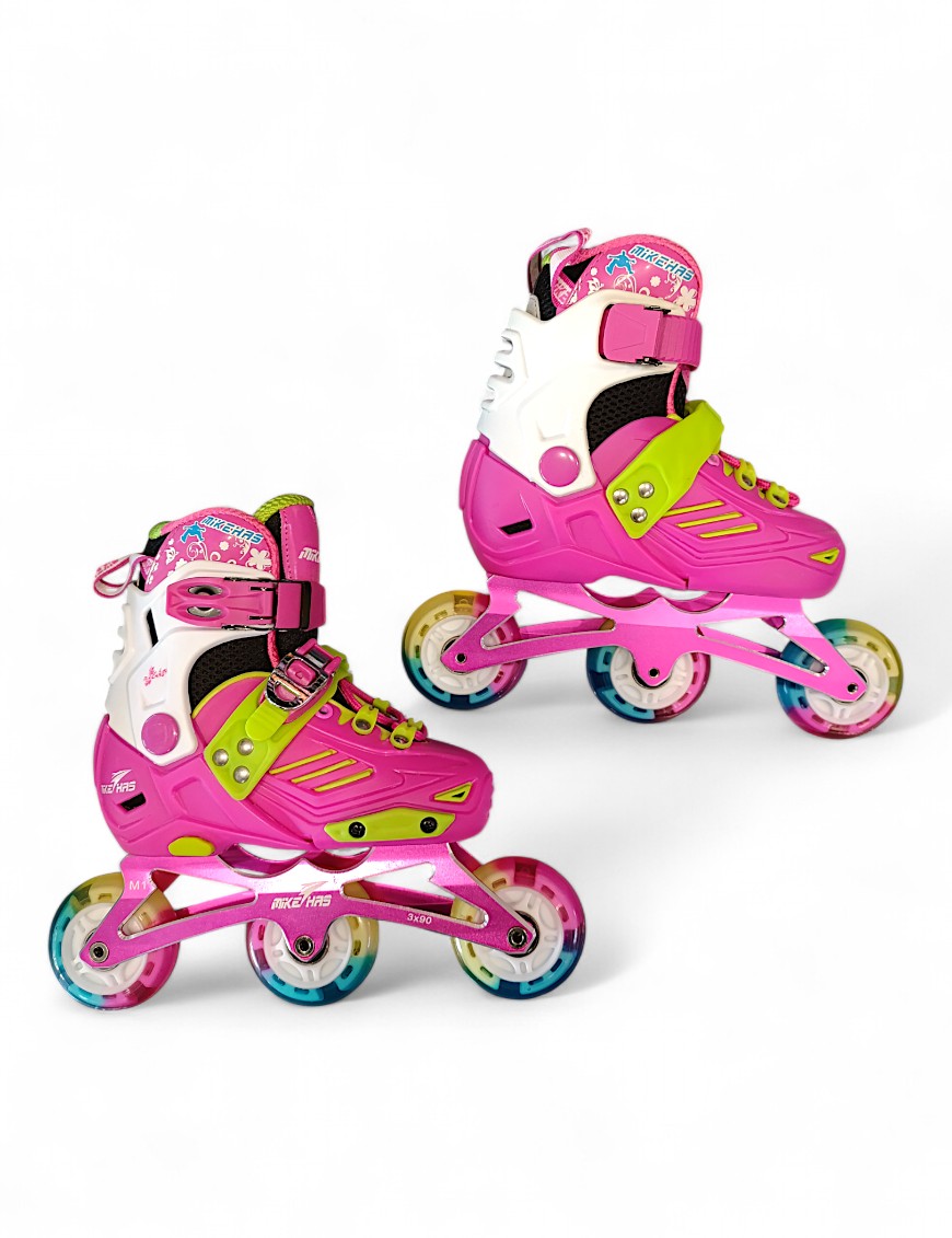 Детские раздвижные роликовые коньки с подсветкой колес 